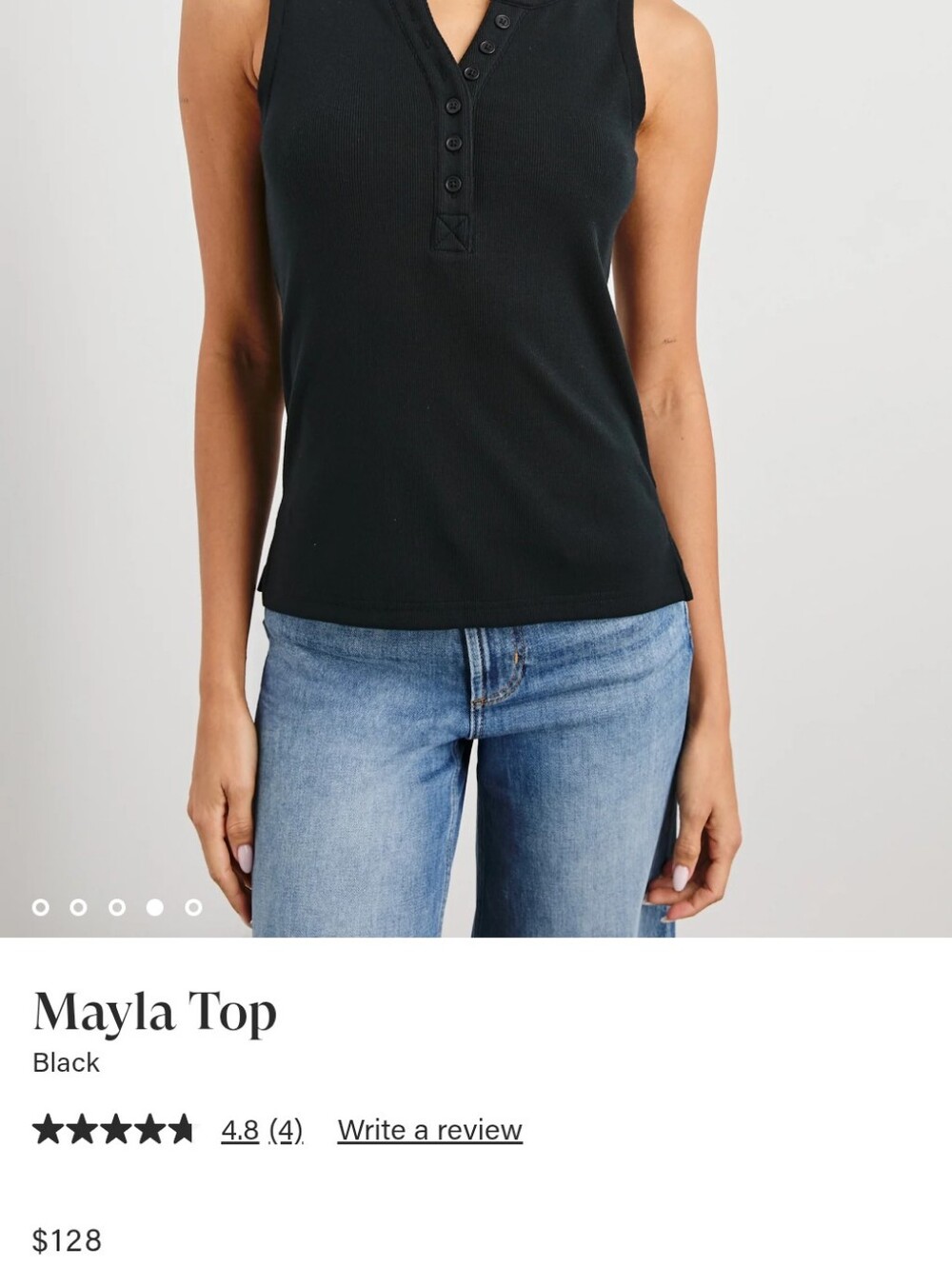 Rails Mayla Black Ribbed Tank - Picture 5 of 9